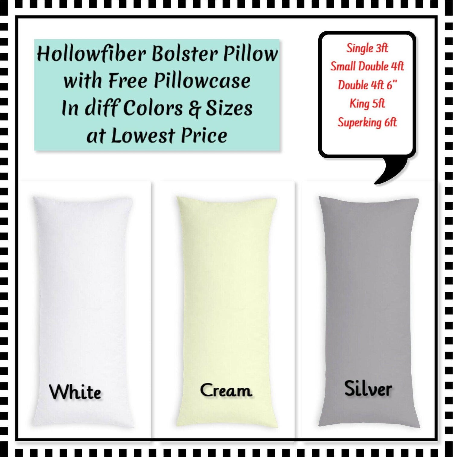 Luxury Bolster Pillow with Free Pilowcase - Arlinens