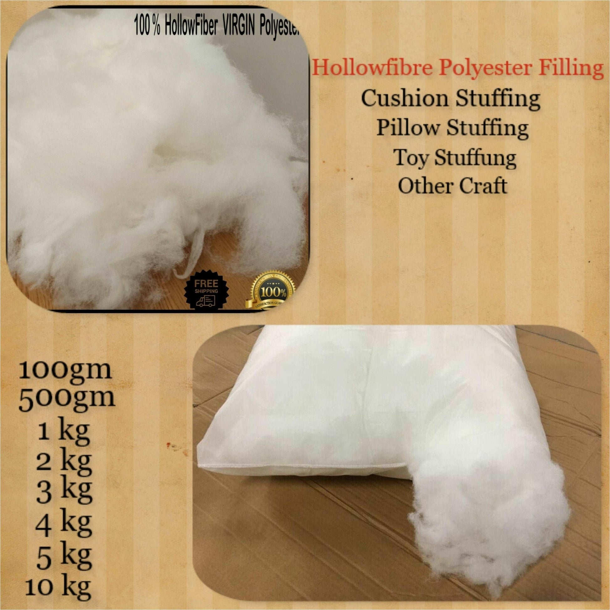 Arlinens A-Grade Virgin Quality Hollow Fibre Filling/Stuffing,High Grade Multipurpose Stuffing Filling for Toys, Teddy Bear,Cushion Filling,Ped Beds & Crafting,Non Allergenic - Arlinens