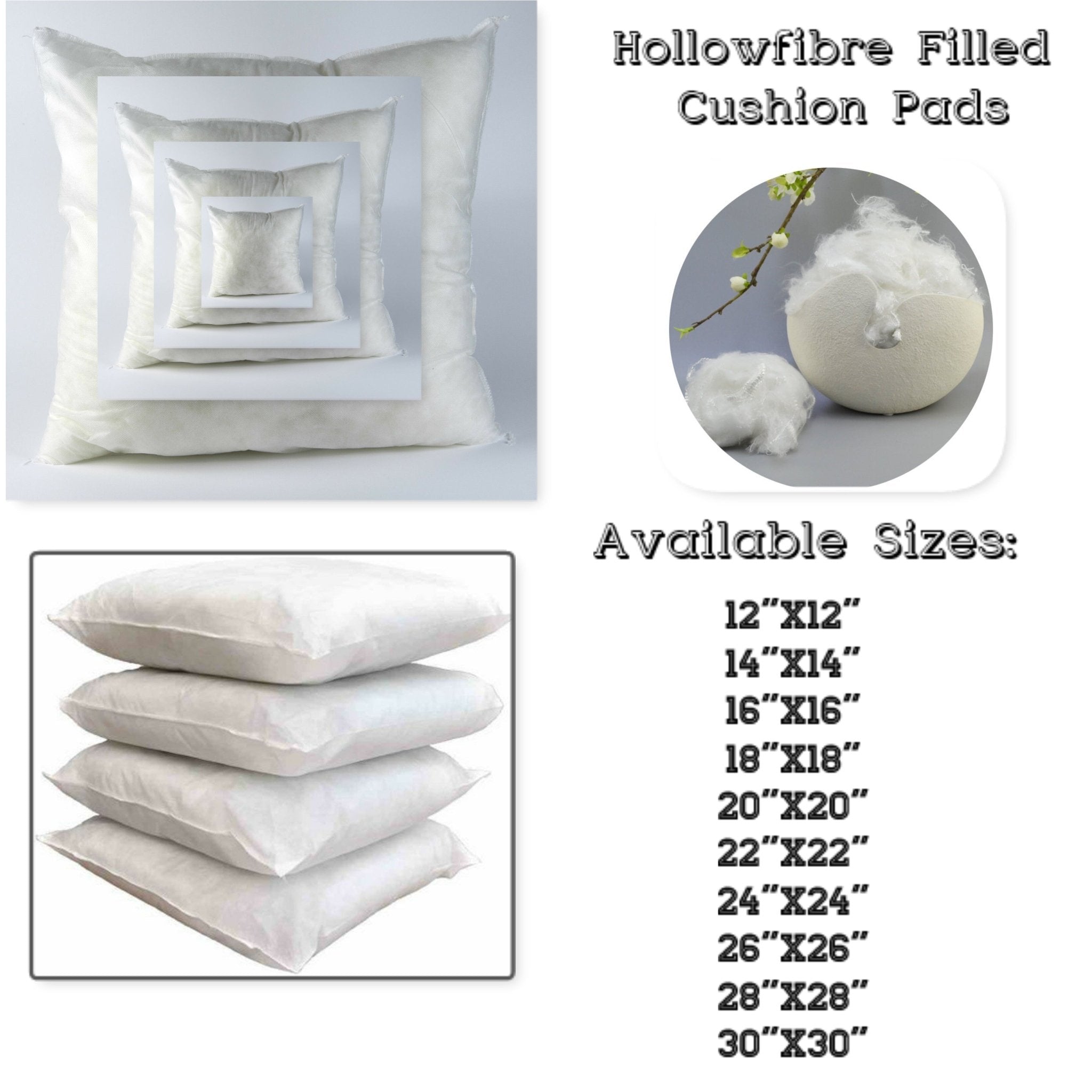 hollowfiber cushion Inner Inserts Fillers Duck Feather Cushion Pads OR Arlinens