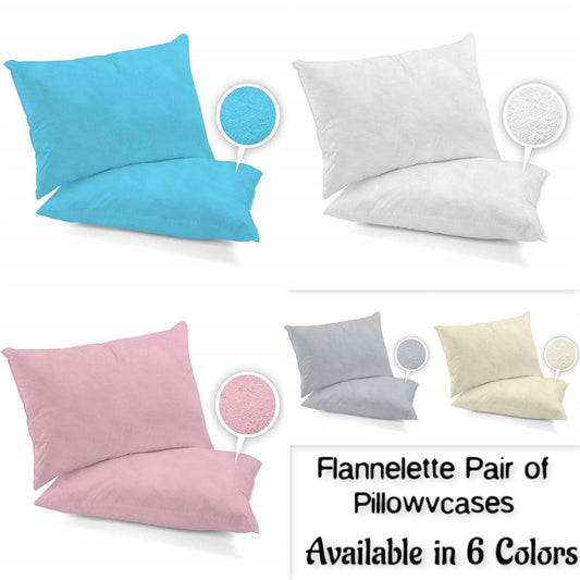 Flannelette Pair of Pillowcase 100%Brushed Cotton Thermal Pillow Cover 19 x 29'' - Arlinens