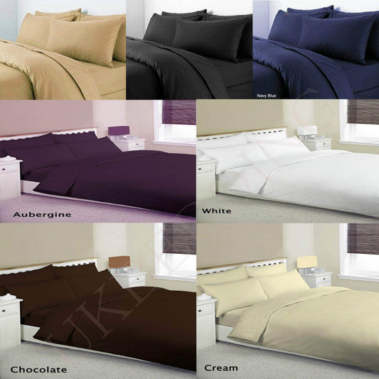 Flat Sheets Plain Dyed 100% Poly Cotton Percale Quality Soft Bed Sheet Or Matching Pillowcases All Sizes - Arlinens