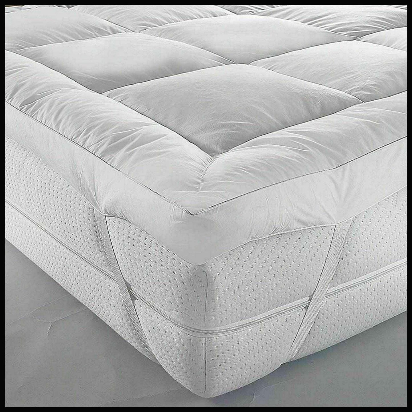 Luxury Duck Feather & Down Mattress Topper Mattress Cover Available In All Sizes - Arlinens