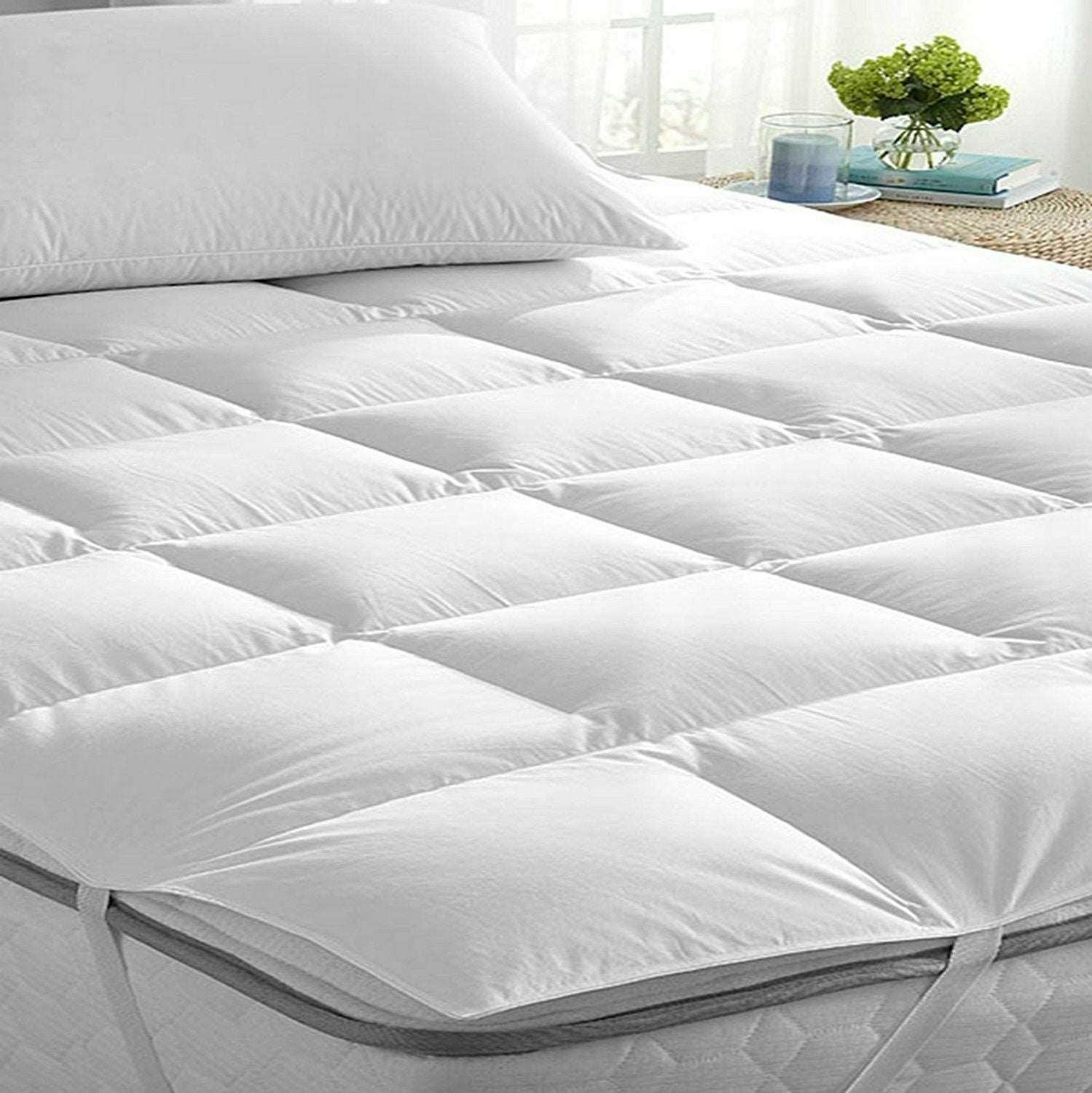 Luxury Duck Feather & Down Mattress Topper Mattress Cover Available In All Sizes - Arlinens