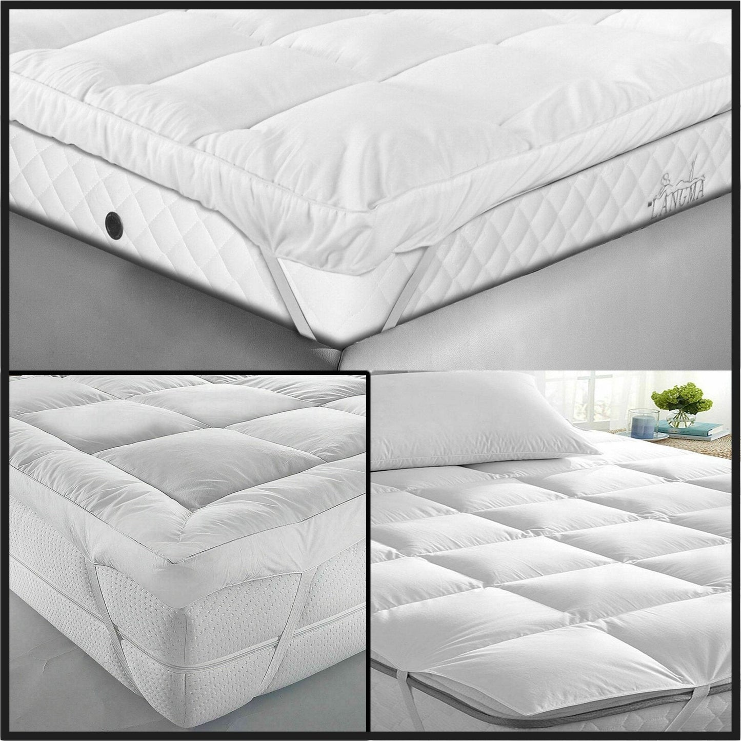 Luxury Mattress Toppers Microfiber 5cm Mattress Cover Availbale in All Sizes - Arlinens