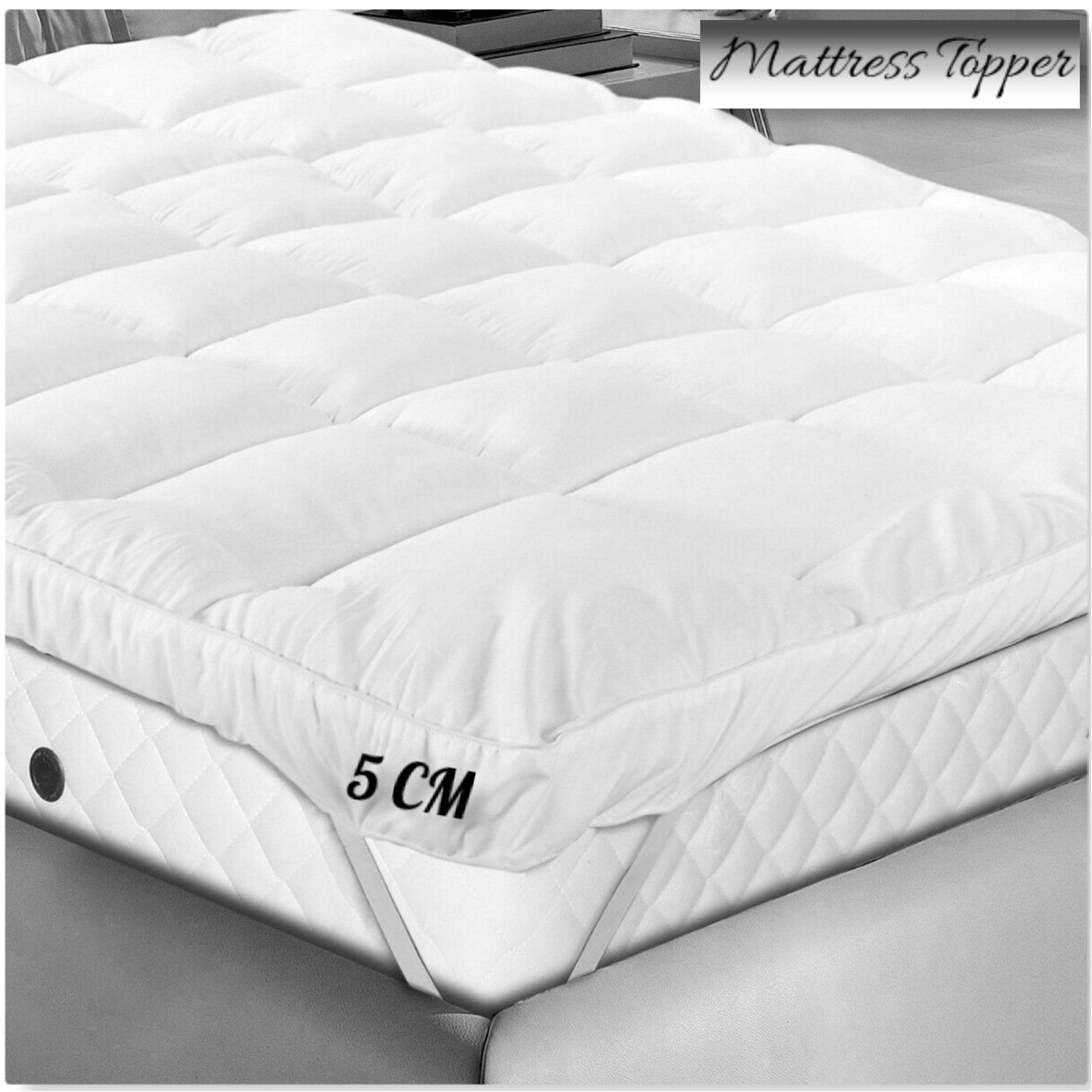 Luxury Mattress Toppers Microfiber 5cm Mattress Cover Availbale in All Sizes - Arlinens