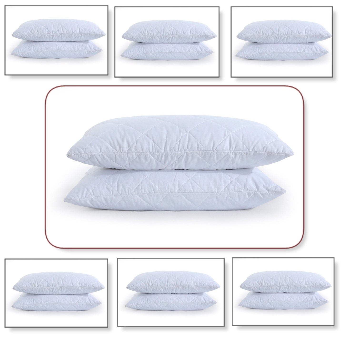 Quilted Pillow Protectors Polycotton Zipped Entry Anti - Bacterial Cover Pack of 2, 4 - Arlinens